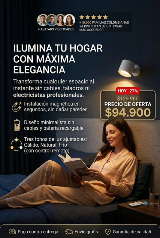 Lampara Pared 360 Magnetica Recargable