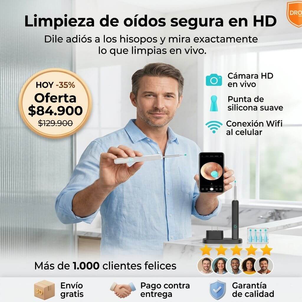 Limpiador de oidos con camara y luz led™